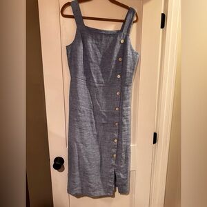 J. McLaughlin Linen Blue Midi Dress
